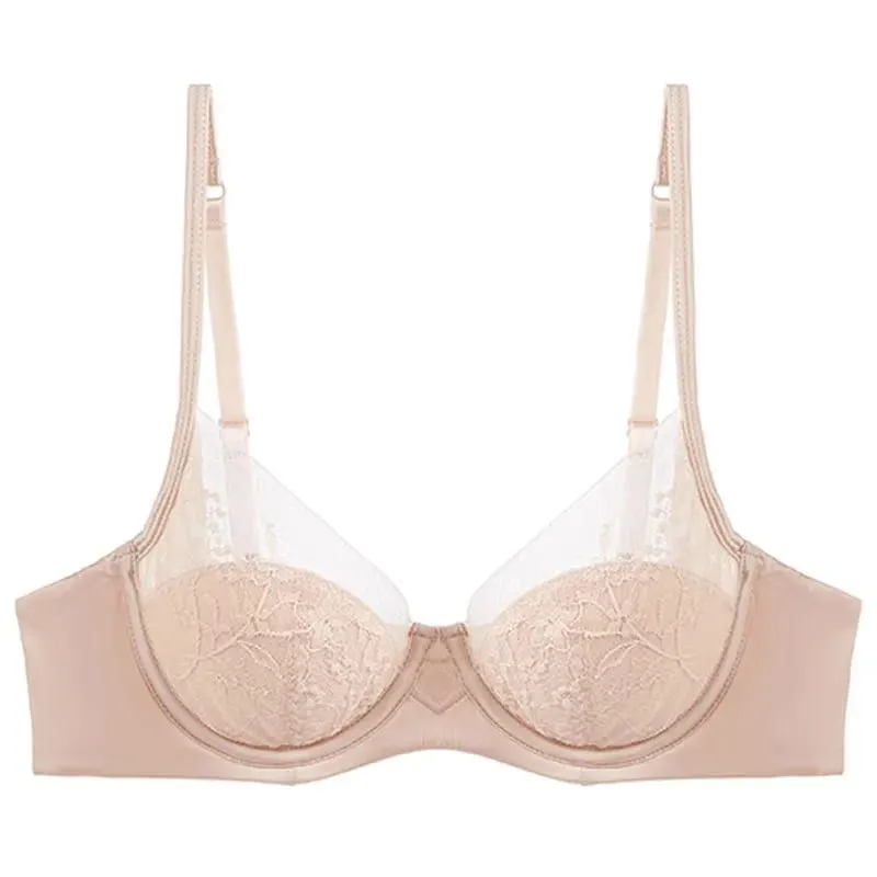 Women Lace Lingerie Set Thin Cup Minimizer Bra Panty Kit Full Coverage Breathable Intimates for Big BustFashion Daily Underwear — image 8