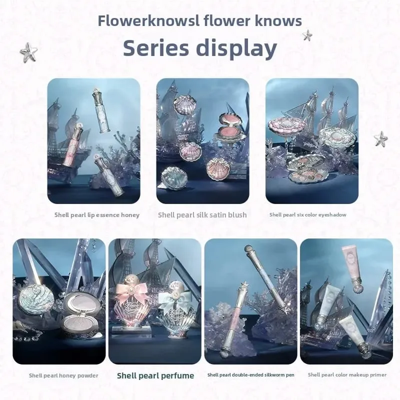 Flowerknows Shell's Jewel Collection All In One Makeup Kit ชุดแต่งหน้าสำหรับผู้หญิง ชุดเต็มอายแชโดว์ Lip Tint Blusher กล่องน้ำหอม — image 4