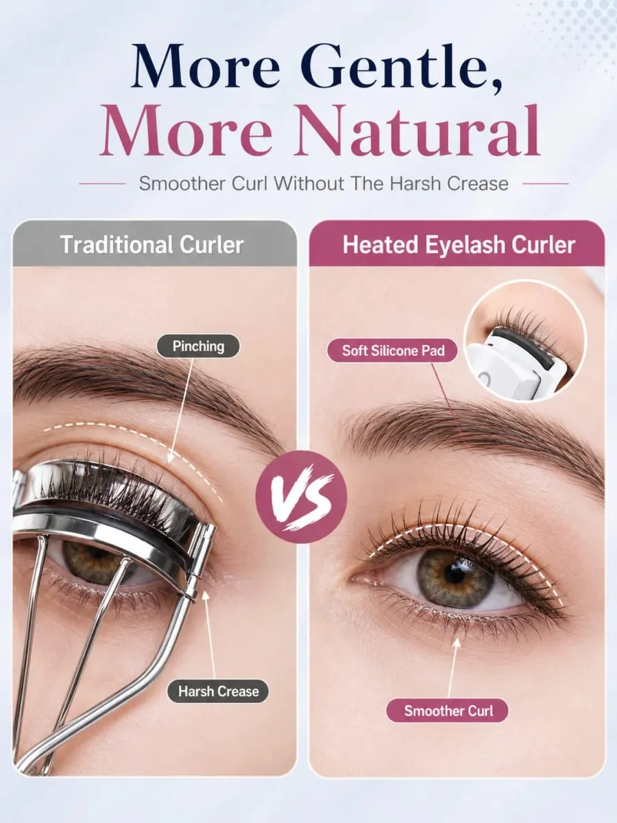 Electric Eyelash Curler Heated Eyelash Curler Rechargeable Eyelash Curler Dual Temperature Fast Heating Portable Makeup Tool — image 5