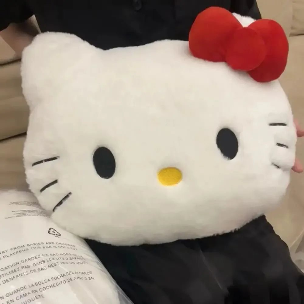 Anime Sanrio Hello Kitty Cute Cartoon głowa pluszowa poduszka Sofa poduszka nocna poduszka samochodowa poduszka do drzemki urodziny prezenty dla dziewczynki — image 2