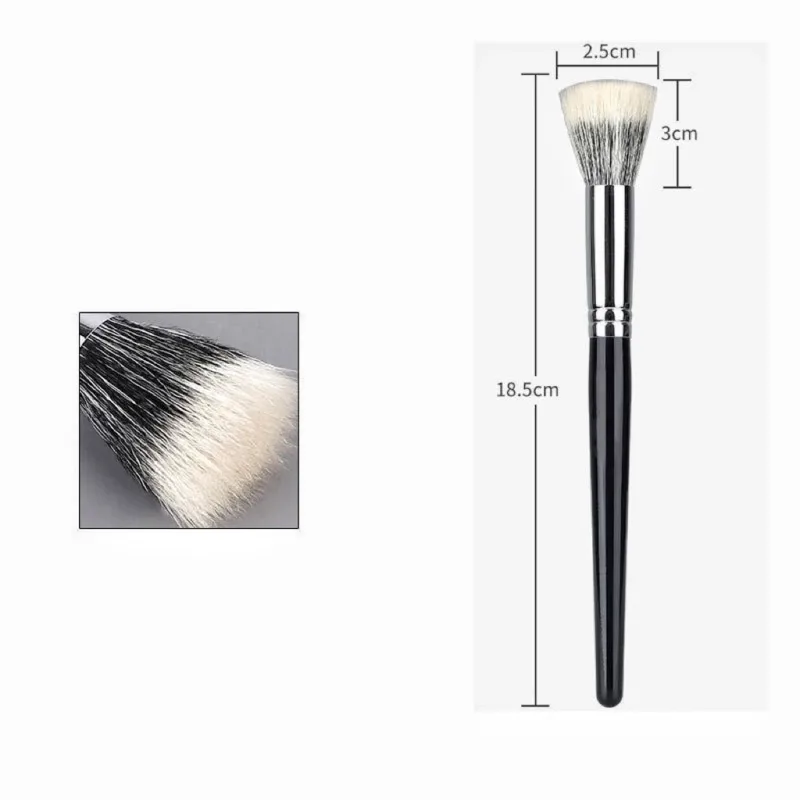 1PC Berus Blush Stippling Berus Campuran Berus Mekap Bulu Lembut Berus Penyerlah Penyerlah Profesional Alat Kosmetik Wanita — image 6