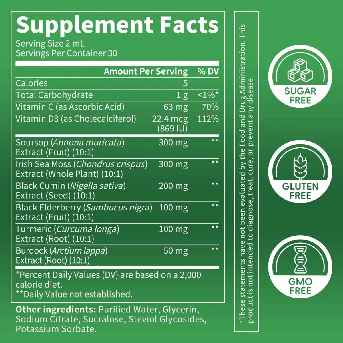 Extrait naturel de corossol graviola goutte soutien immunité et santé digestive détox et nettoyage sans gluten sans sucre — image 2