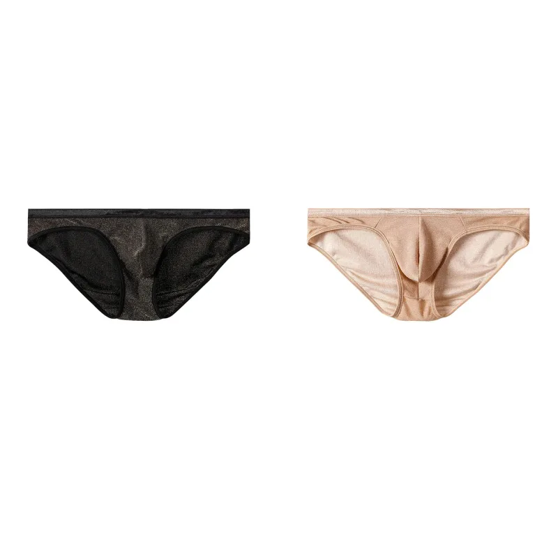 Herren-Höschen aus Eisseide, dreieckig, sexy, U-förmig, dünne Slips, atmungsaktives Mesh, niedrige Taille