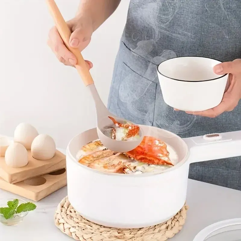 12pcs Set Pemegang Kayu Silikon Pelbagai Warna Set Peralatan Dapur Tidak Melekat Spatula Periuk dan Sudu Peralatan Memasak Tahan haba