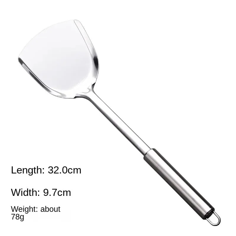 Langlebiger Wok-Spachtel aus Edelstahl mit langem Griff, Küchenhelfer, Küchenkochutensilien-Set, Reislöffel, Schöpfkelle, Kochutensilien — image 15