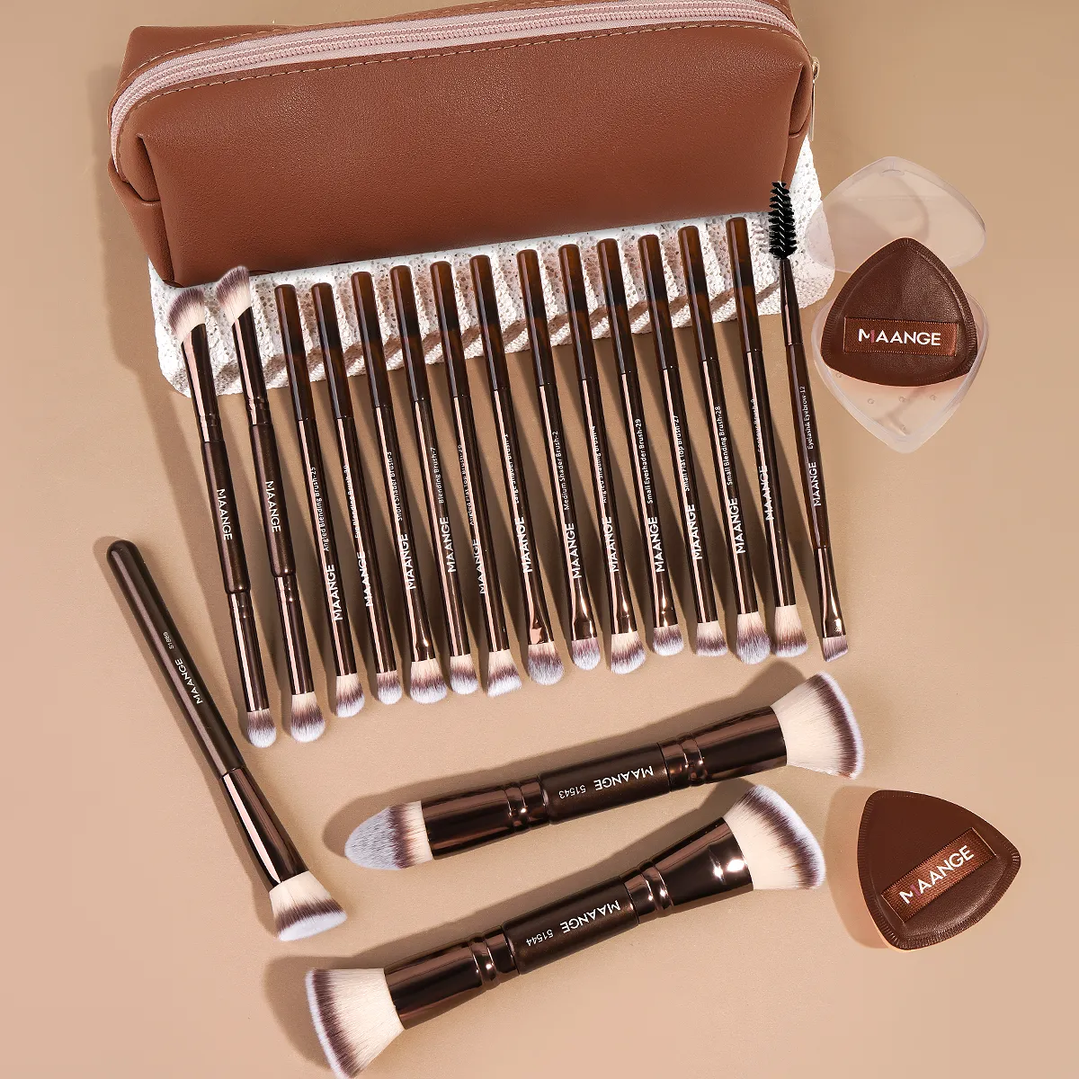 Ensemble de pinceaux de maquillage multifonctionnels, outils de maquillage, pour fond de teint, correcteur, fard à paupières, pour débutants, 21 pièces — image 6