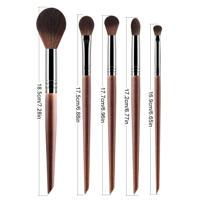 Set di pennelli per trucco naturale da 5 pezzi Kit di pennelli per trucco per ombretti per sfumare il pennello per trucco maquillage