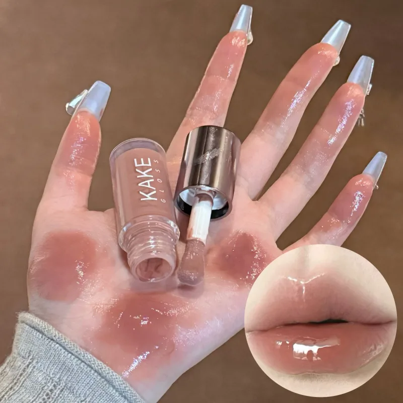 Spiegelflüssiger Lippenstift, feuchtigkeitsspendendes Gelee, braunes Wasser, leichte Lippenglasur, sexy Lipgloss, langlebig, nackte Lippentönung, Make-up-Kosmetik — image 7