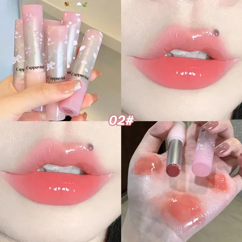 Spiegelglas Fester Lipgloss Wasserlicht Rundrohr Anhaltender feuchtigkeitsspendender Lippenstift Natürlicher Nude-Pfirsich-Tönung Gelee-Lippenglasur-Make-up — image 9