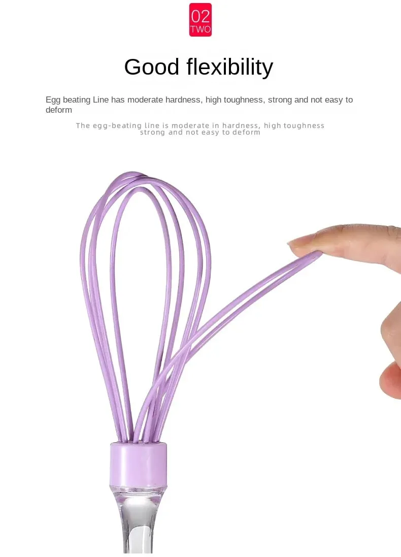 1 PC 10 นิ้วคู่มือโปร่งใสซิลิโคนไข่ Beater เค้กครีมผสมไข่เบเกอรี่ Gadget — image 10