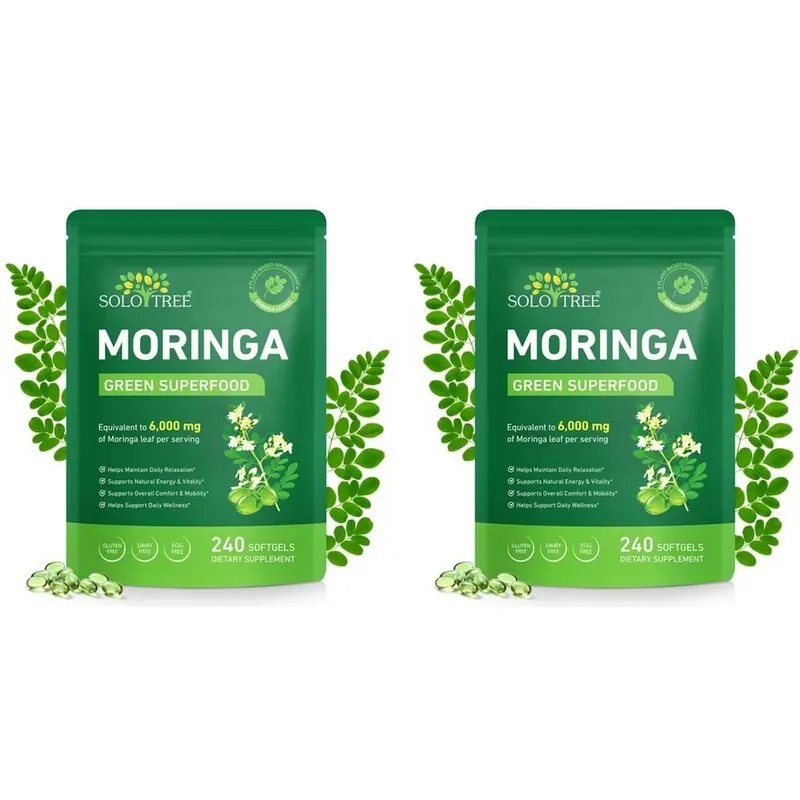 Moringa Leaf Softgels 6000 mg equivalent per portie voor dagelijkse ontspanning Natuurlijke energie Vitaliteit en comfortondersteuning 240 softgels — image 8