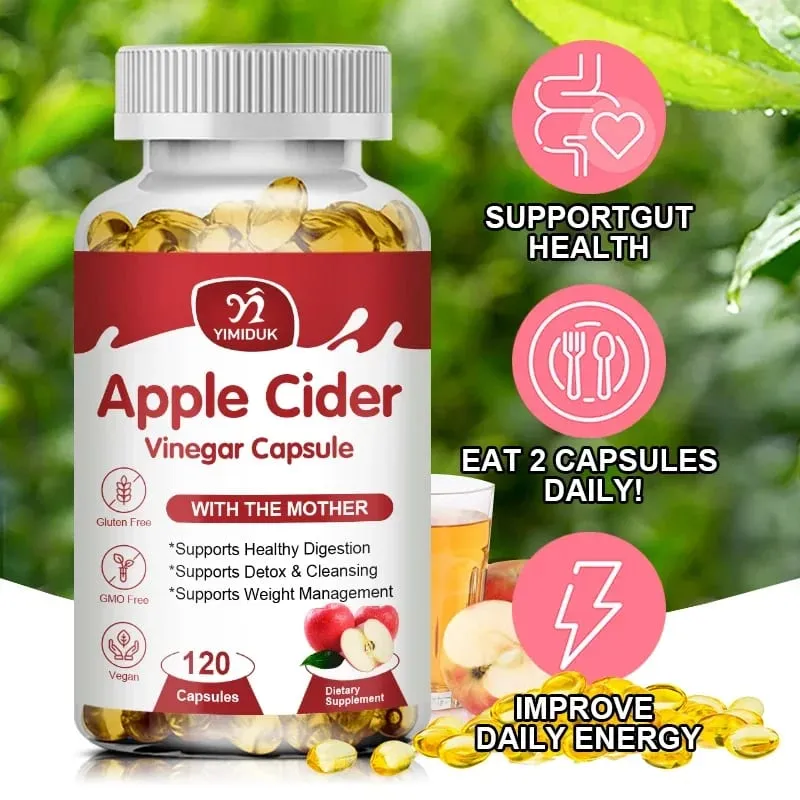 Apfelessig-Kapseln 1600 mg unterstützen die Verdauung, natürliche Reinigung, Gewichtsmanagement, Immungesundheit und Stoffwechselgleichgewicht — image 7