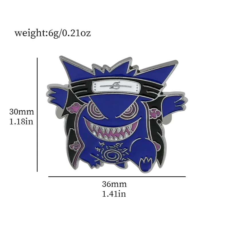 Broches de dessin animé Gengar, épingles à revers en émail pour sac à dos, accessoires de Collection de Fans, broches cadeaux — image 19
