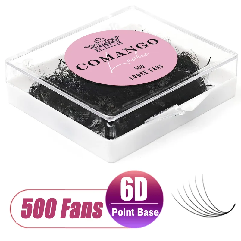 CoMango 500Fans Promade Fans Wimpernverlängerung Bulk 3/6/7/10/12/14/16D Pointy Stem 0,05/0,07 C/D Curl Vorgefertigte Volumenfächer