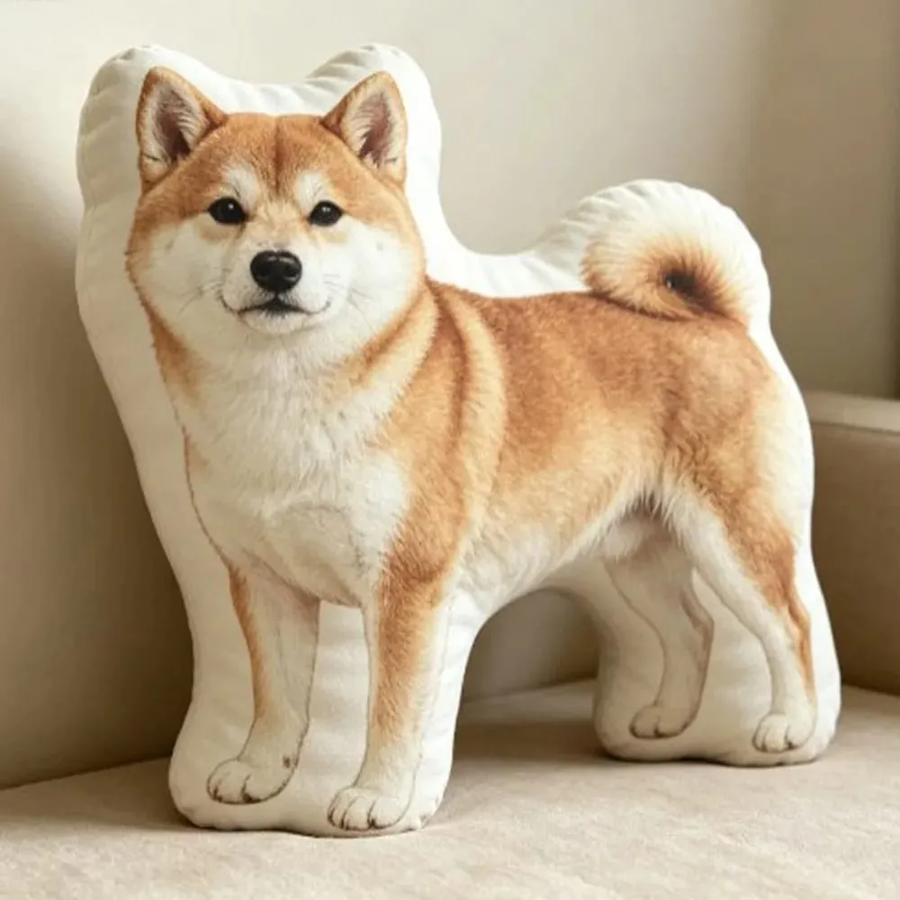 犬型枕動物スローピローソフトぬいぐるみ生地装飾動物枕柴犬クッション輪郭形状 — image 10