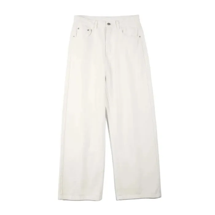 100 % Baumwolle Herren Baggy Straight Jeans Bequeme weiche Freizeithosen Mode koreanische weiße braune Denim-Hose Männliche Kleidung — image 12