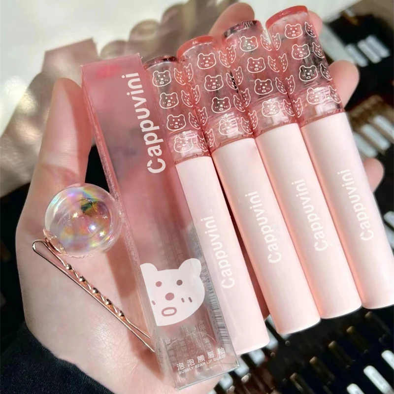 1PC Mirror Water Lip Gloss เชอร์รี่สีชมพูโปร่งใสกันน้ำ Long Lasting Moisturizing Nude Clear Tint แก้วริมฝีปากน้ำมันแต่งหน้า