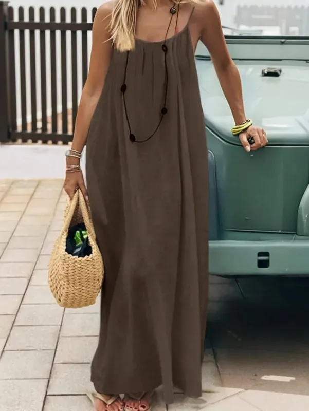 New Arrival Women's Strapless Backless Long Loose Home Dress Comfortable Sleepwear Casual Maxi Dress — image 10