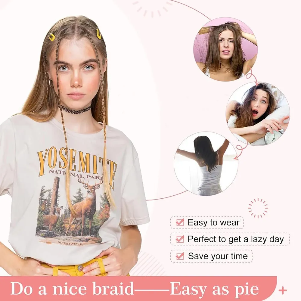4 ชิ้น 20 "ยาวคลิปสังเคราะห์ในกล่อง Braid Hairpiece Extension Boho ทรงผมเส้นใยอุณหภูมิสูงทุกวันเครื่องแต่งกาย party K-POP — image 6