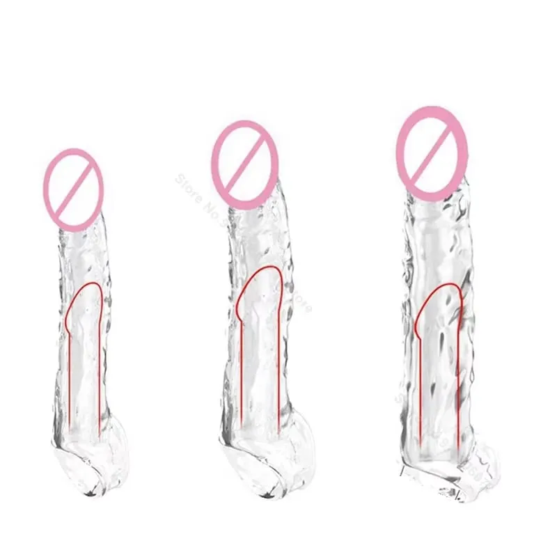 ชายขยายแขนอวัยวะเพศชายExtenderถุงยางอนามัยReusable Dildo Enhancerเพศของเล่นสำหรับผู้ชายDelay Ejaculation Cockหัวฉีด — image 1