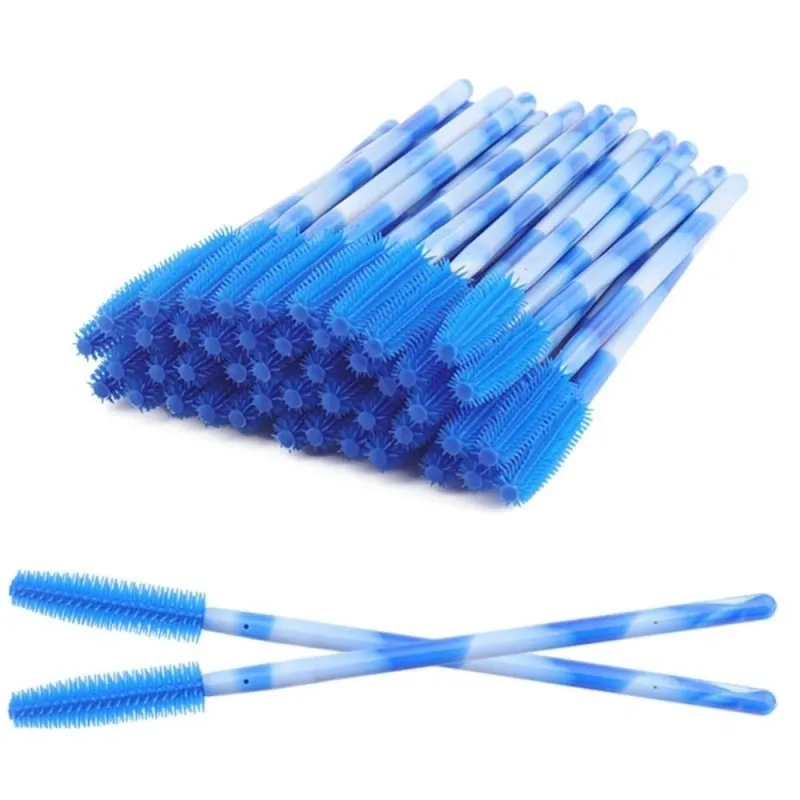 50 pezzi pennelli per ciglia usa e getta strumenti per trucco in silicone mascara bacchetta applicatore arcobaleno colore microbrush pettine per sopracciglia ragazza — image 11