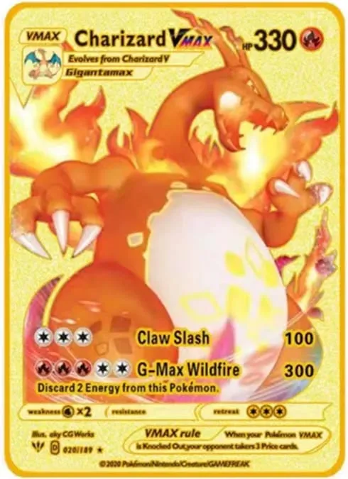 English Version Pokemon Metal Card Anime Figure Pikachu Charizard Mewtwo Battle Trading Game Collection Cards Model Toy Gifts — image 9