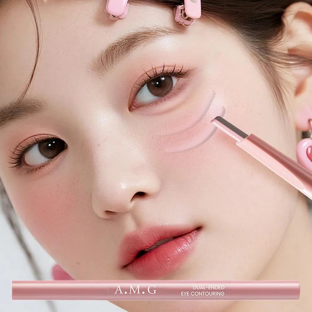 Dobbelthovedet Silkworm Eyeliner Pen Cremet Glat Blendbar Liggende Silkworm Blyant under øjet Highlight Contouring Pen med pensel — image 3