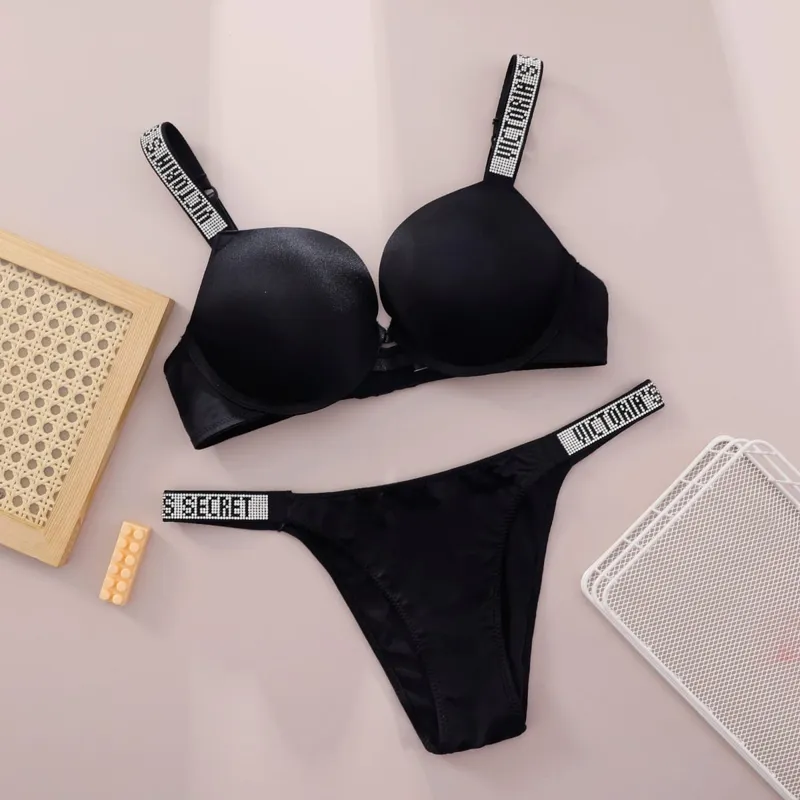 New Push Up Shapewear Adjustable Padded Gathered V Lace Lingerie Set Bra and Brief Women's Sexy Bra and Panty Set Comfortable — image 16