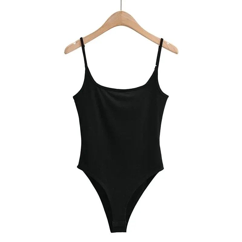Sommarnyheter i butiken Ren färg Tunn Stretch Stickad Sling One-Piece Sexig Beach Style