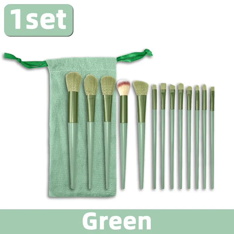 13PCS/set Berus Mekap Set Berus Kosmetik Gentian Sintetik Lembut Untuk Muka Foundation Blush Eyeshadow Dengan Beg Penyimpanan