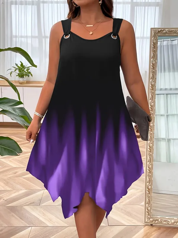 Schickes Damen-Sommerkleid in Übergröße mit stilvollem Trägerdesign für mühelose Sommer-Eleganz — image 8