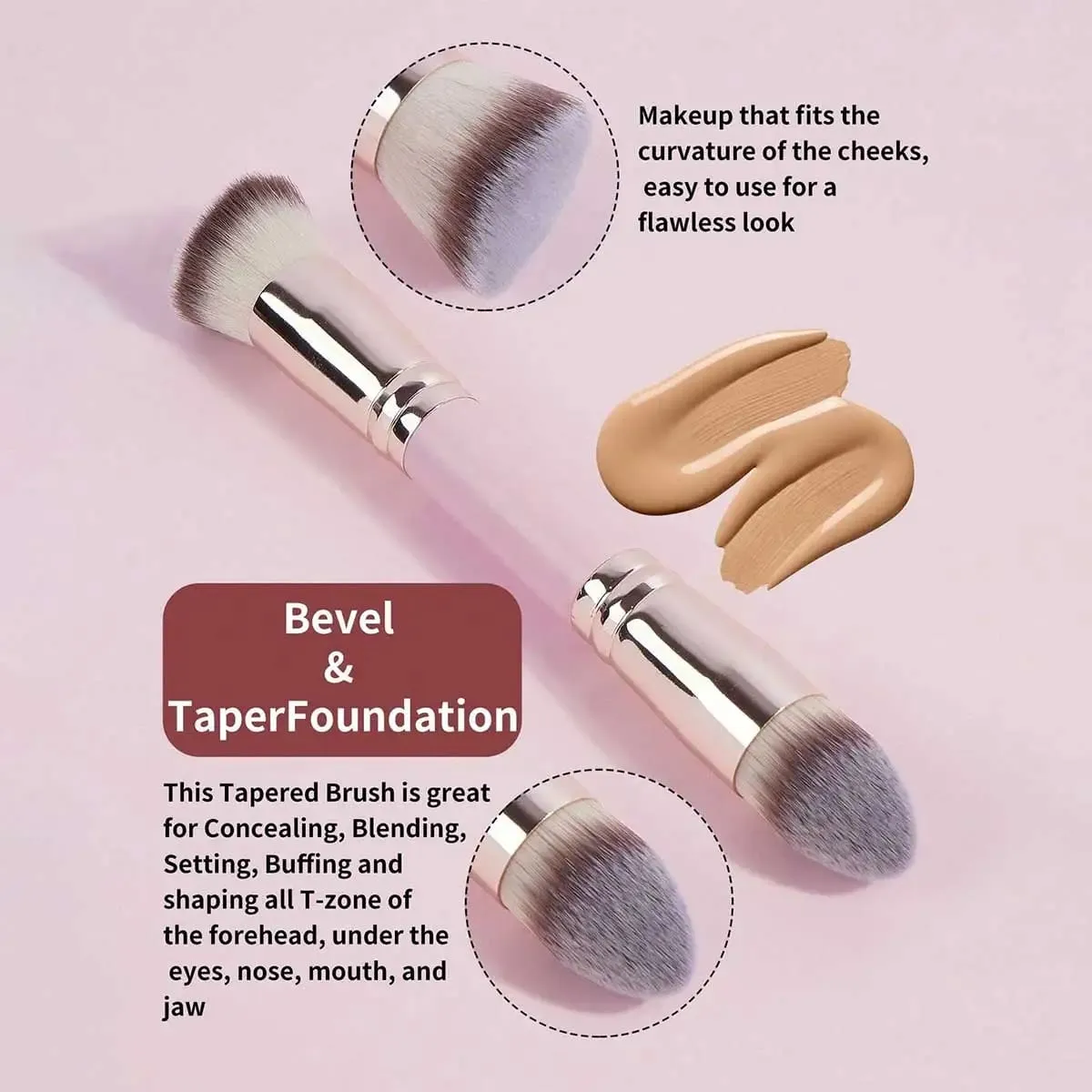 Juego de brochas de maquillaje básicas con caja, 4 Uds., base de doble punta, detalles de colorete en polvo, brochas para sombra de ojos, viajes para principiantes — image 5