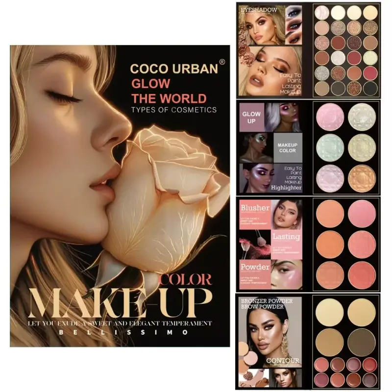 Eyeshadow Palette Book Shimmer Matte Glitter Chameleon Pressed Pigments Professional Stage Makeup Cosplay Kit 48 Color — image 1