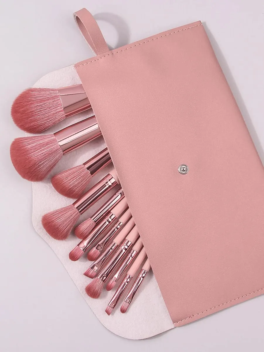 Das 13-teilige Make-up-Pinsel-Set wird mit einem tragbaren Umschlag für Make-up-Pinsel, Rouge, losem Puder und Eyeliner-Pinseln geliefert — image 4