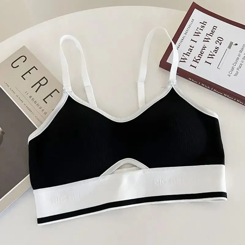 Nahtlose Sport-Bralette für Teenager, kabellos, Anti-Sagging, dünne Körbchen, kleine Bruststütze, Racerback, leichtes BH-Set, Dessous