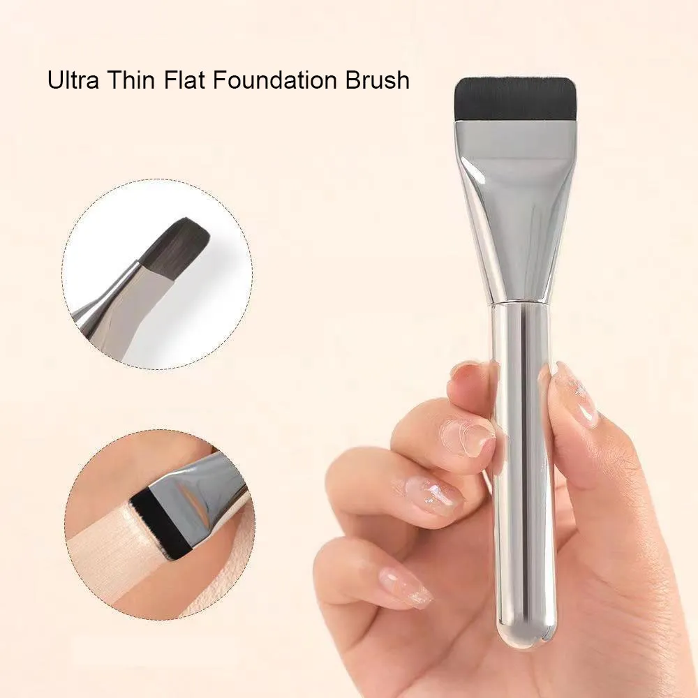 1 stk Flat Thin Foundation Makeup Brushes Fine Liquid Foundation Makeup Brush BB Cream Mask applikator Ansigts kosmetiske værktøjer — image 1