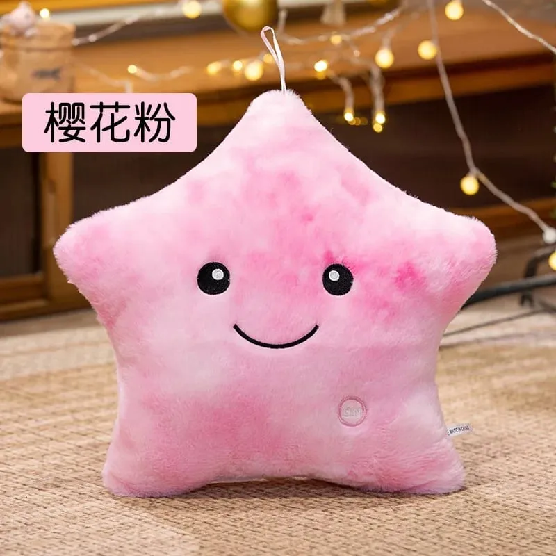 24*22CM Leuchtende fünfzackigen Stern Plüsch Spielzeug Glowing Star Gefüllte Weiche Puppe Kissen Schöne Halloween Weihnachten geschenke — image 7