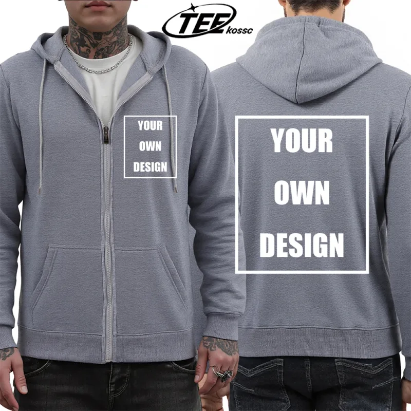 Customized Pattern Logo Diy Men Zipper Hoody Loose Pocket Long Sleeve Fashion Fleece Hoodies Retro Unisex Autumn Clothing — image 17