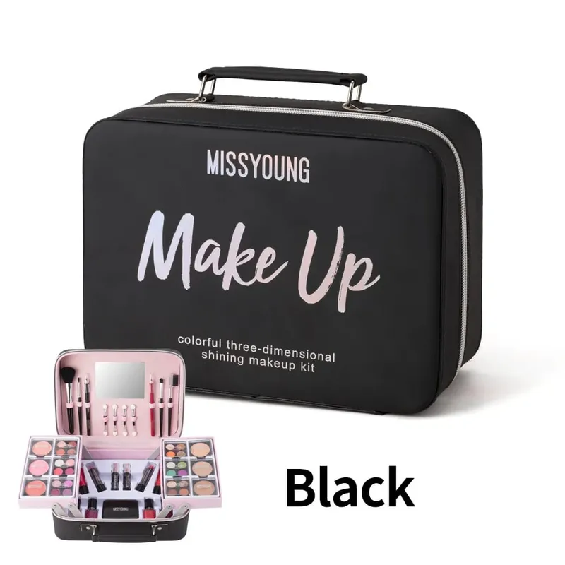 56 Buah Kit Pemula Rias Wajah Profesional dengan Kotak Rias Set Kado Kecantikan Liburan Kit Lengkap Kosmetik Pemula untuk Wanita — image 12