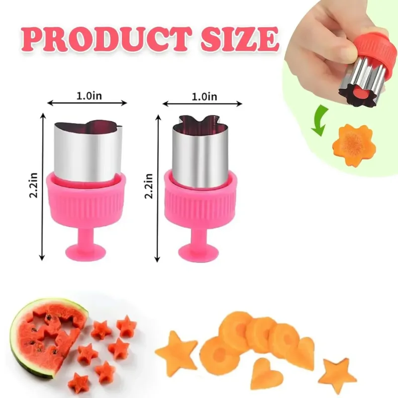 Moule de découpe de biscuits et de biscuits, impression de fruits pressés, coupe de fleurs et légumes, gaufrage de cuisine, boîte à Bento pour enfants, 3/5/8 pièces — image 3