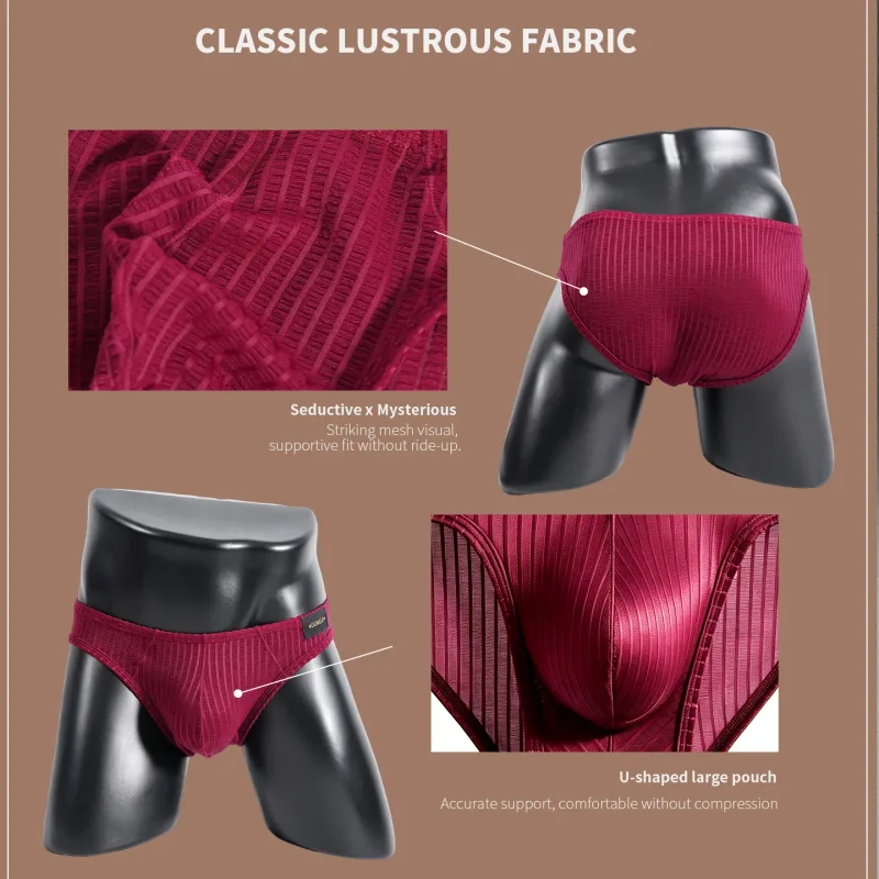 Quần Lót Nam Gân Họa Tiết Nam Ngắn Nylon Elastane Quần Lót Nhẹ Mỏng Thoải Mái Nam Tam Giác Quần Lót M‑XXL — image 23