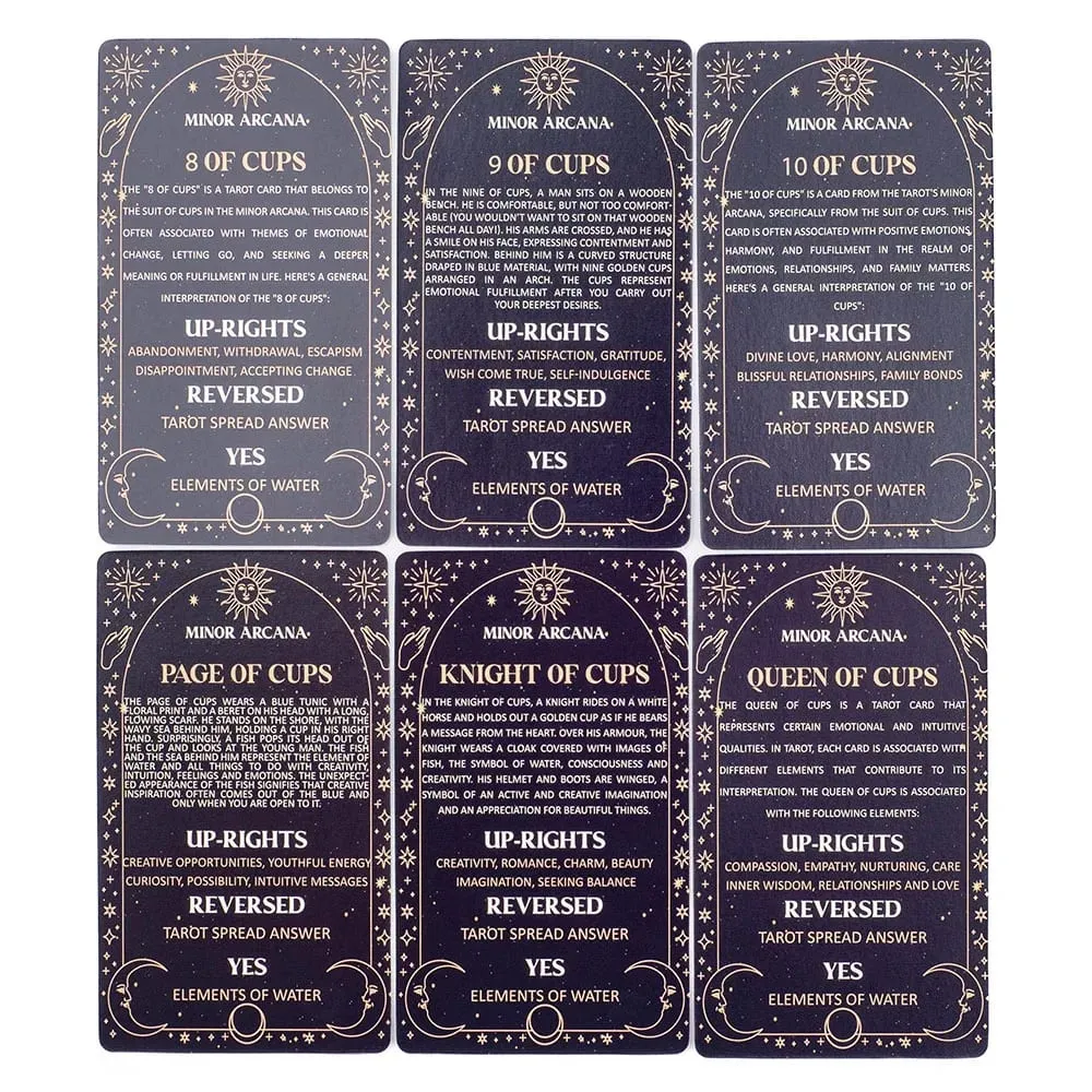 Signification Tarot Cartes 78 Cartes Deck Anglais Visions Divination Edition Jeu de société pour débutants Format de poche Tarot Learning Deck — image 5