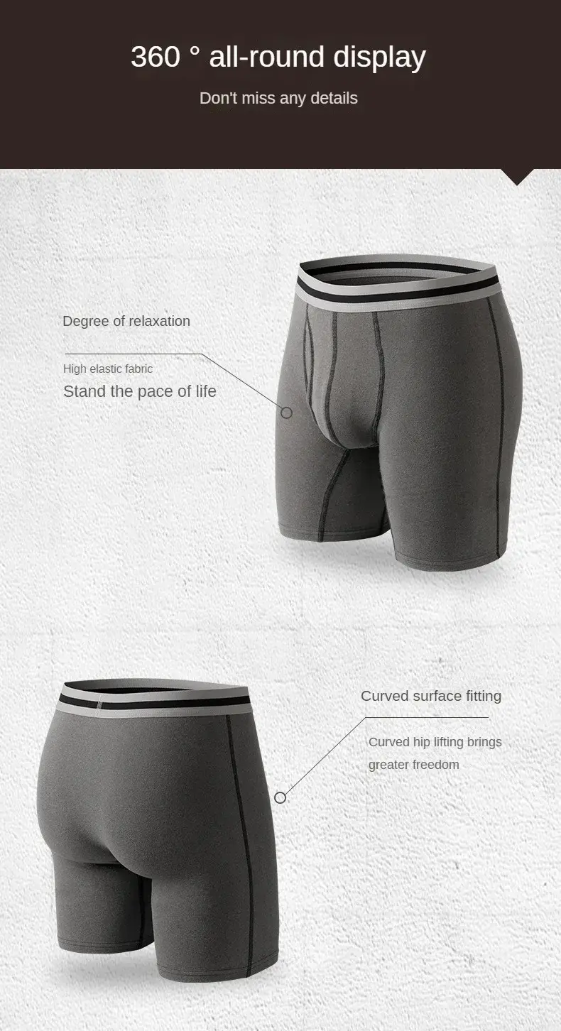 5XL 6XL Plus Size Men Open Fly Boxers Man Thermal Underwears Trunks Panties Underpants Male 4 Packs Winter Shorts Sets Red — image 4