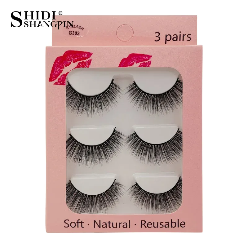 Faux Cils 3 paires de Faux Cils naturels longs en vison 3D, doux, moelleux, vaporeux, faits à la main, outils de maquillage pour les yeux, Maquiagem — image 30