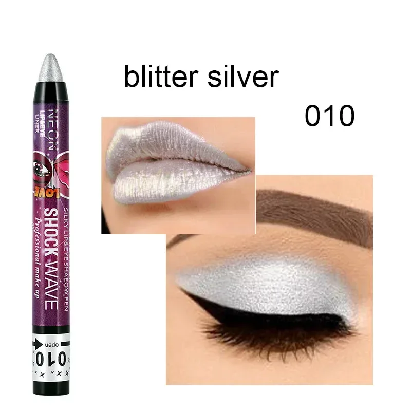 2 In 1 Eyeshadow Lipstick Stick Pencil Waterproof Glitter Matte Eye Shadow Makeup Pigment Eyeshadow Pen