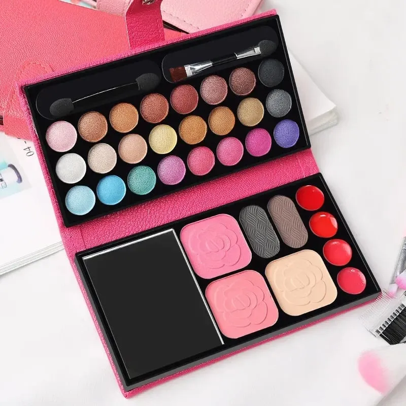 33 Colors Makeup Set Eye Shadow Powder Blush Lipstick Lasting Cosmetics Makeup with Mirror For Beginner Travel Portable Palette — image 4