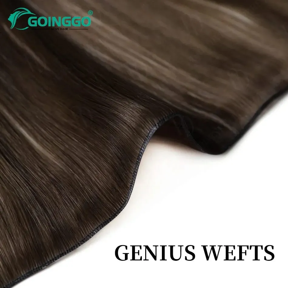 Hot Sale Genius Weft Human Hair Extensions 50g/pc Double Drawn Balayage Blonde Full End Invisible Straight Virgin Remy Hair 15A — image 1