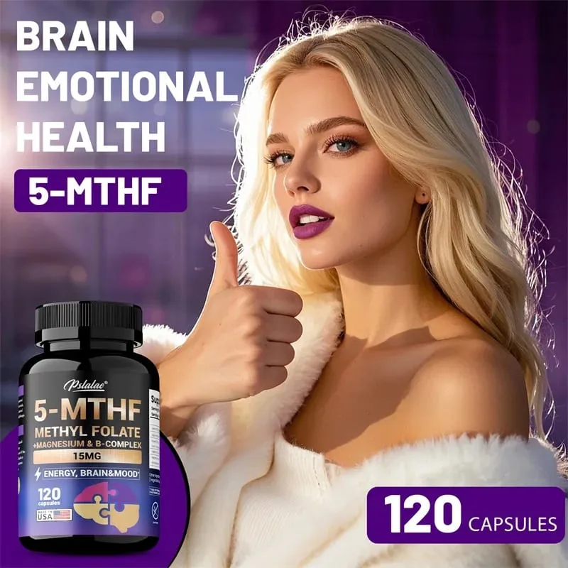 مكمل 5-MTHF ميثيلفولات - دعم طاقة الدماغ والمزاج يعزز تركيز الذاكرة والوضوح ويعزز الوظيفة الإدراكية — image 7