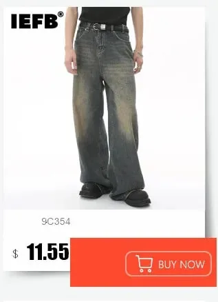 New Summer Men's Jeans Solid Color Simple Wide Leg Trousers Washing Cleanfit Straight Male Denim Pants Streetwear 9W2249 — image 7
