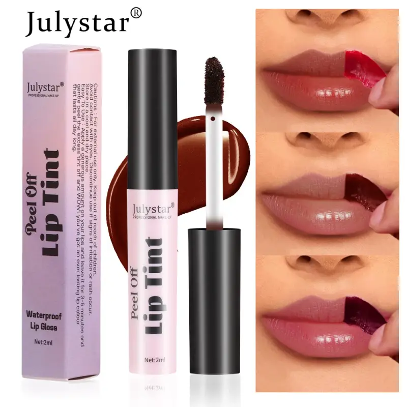 Julystar Peel Off Liquid ลิปสติก 6 สีกันน้ำ Lasting Matte Pink Lip Gloss Moisturizer Tear-off Lip Stain เครื่องสำอางค์แต่งหน้า — image 2